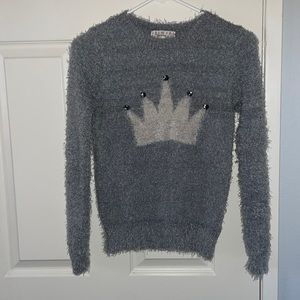 Pink Republic Girls Gray Sweater - Size: L (14)